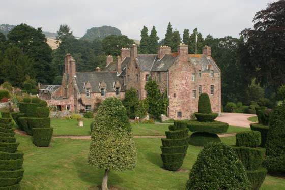 Fingask Castle across the lawn